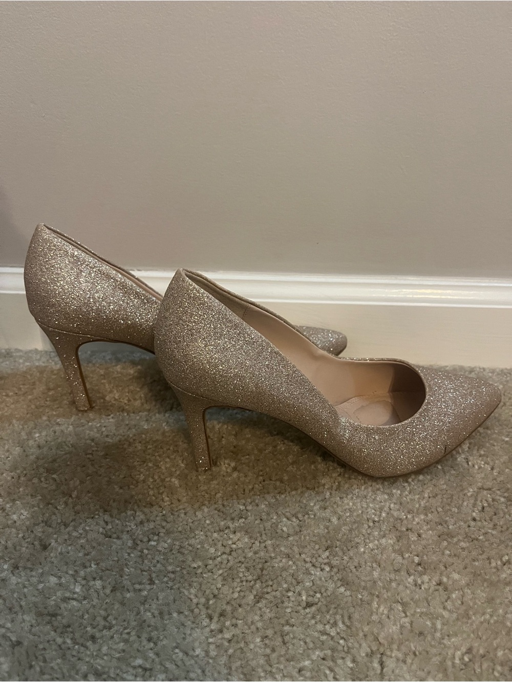 Glitter Heels in Champagne Size 7.5
